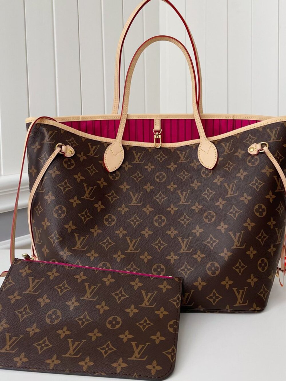 💗Louis Vuitton NEVERFULL MM Monogram Cherry with Pouch